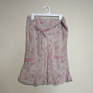 Vintage Hennes Pink Paisley Midi Skirt In Pink Size 14 Fairy Y2K Boho